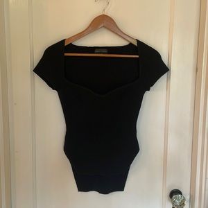 Modern Citizen Paloma Ribbed Sweetheart Neck Cap Sleeve Top